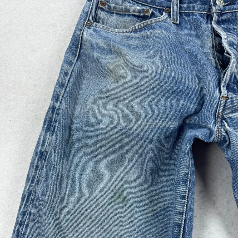 Vintage Selvedge Levis 501 1990 Mens Jeans Straight Button Fly Made in USA 34x28